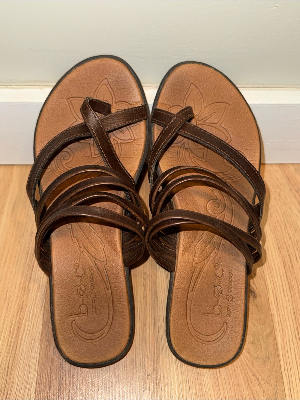 BOC Women’s Brown Multi-Strap Slide Sandals - Casual Comfort